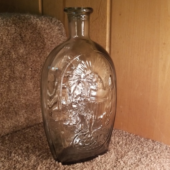 Vintage Embossed Franklin Gray Glass Flask - Picture 5 of 8